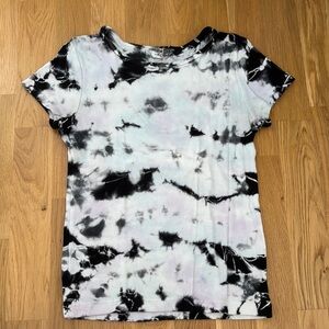 HARD TAIL Black and White Short Sleeve Tie-Dye T-Shirt